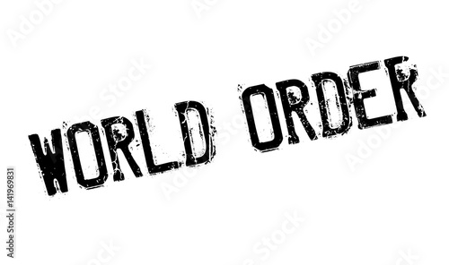 World Order rubber stamp. Grunge design with dust scratches. Effects can be easily removed for a clean, crisp look. Color is easily changed.