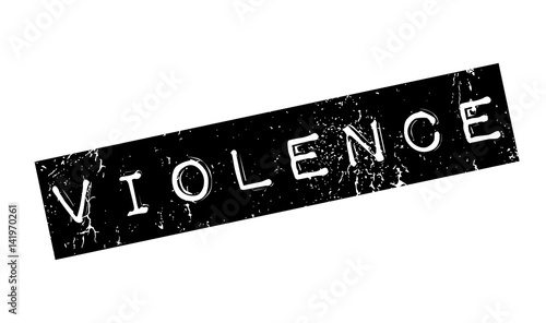 Violence rubber stamp. Grunge design with dust scratches. Effects can be easily removed for a clean, crisp look. Color is easily changed.