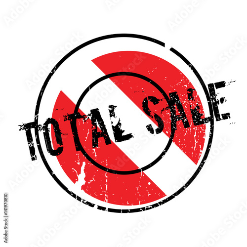 Total Sale rubber stamp. Grunge design with dust scratches. Effects can be easily removed for a clean, crisp look. Color is easily changed.
