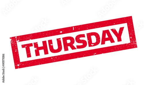 Thursday rubber stamp. Grunge design with dust scratches. Effects can be easily removed for a clean, crisp look. Color is easily changed.