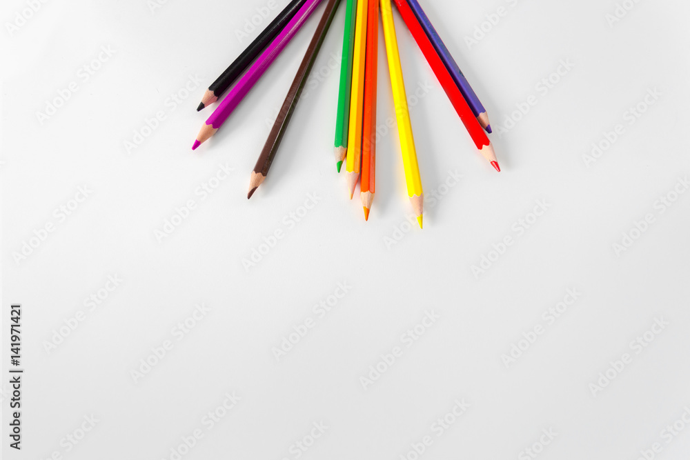 Colored pencils isolated on white Colored pencils isolated on white