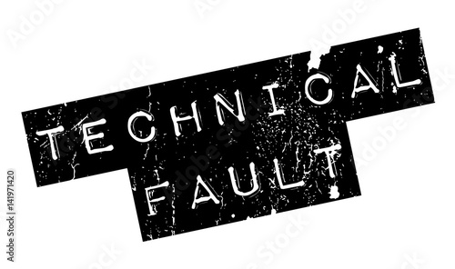 Technical Fault rubber stamp. Grunge design with dust scratches. Effects can be easily removed for a clean, crisp look. Color is easily changed.