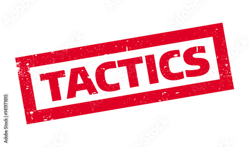 Tactics rubber stamp. Grunge design with dust scratches. Effects can be easily removed for a clean, crisp look. Color is easily changed.