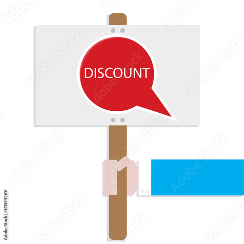 Hand hold promotion banner discount