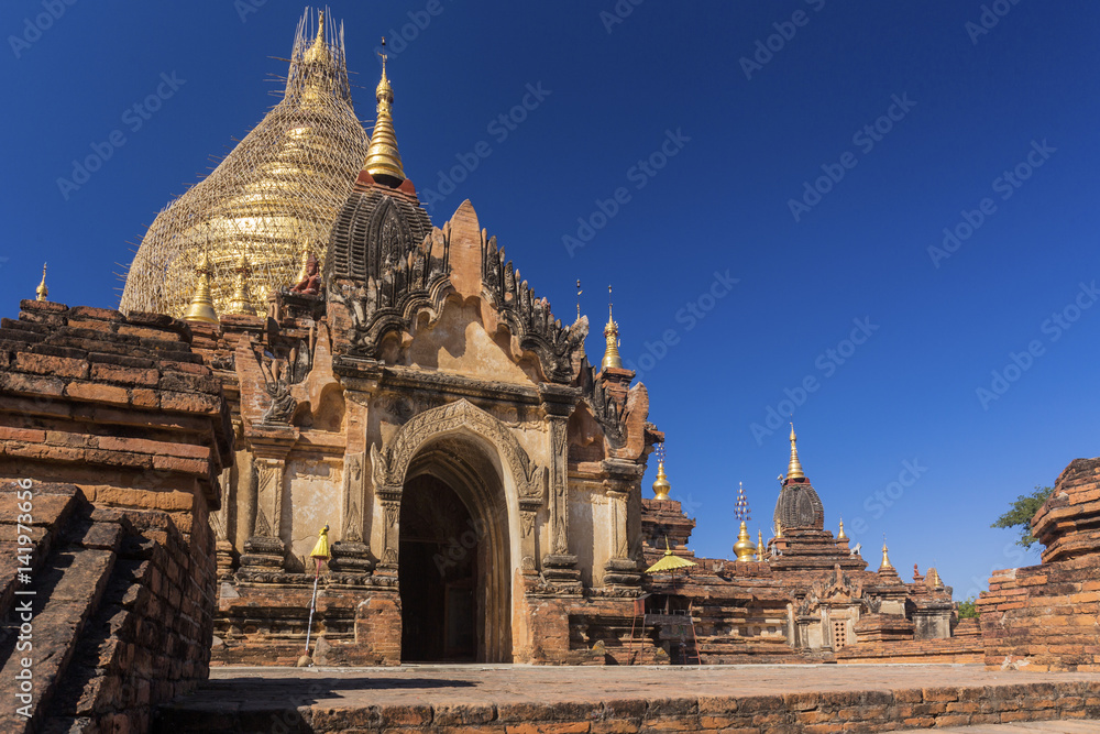 Bagan buddha tower at day Bagan buddha tower at day