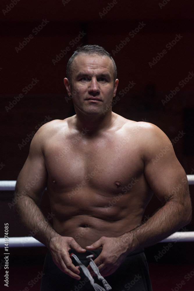 Fototapeta premium professional kickboxer in the training ring