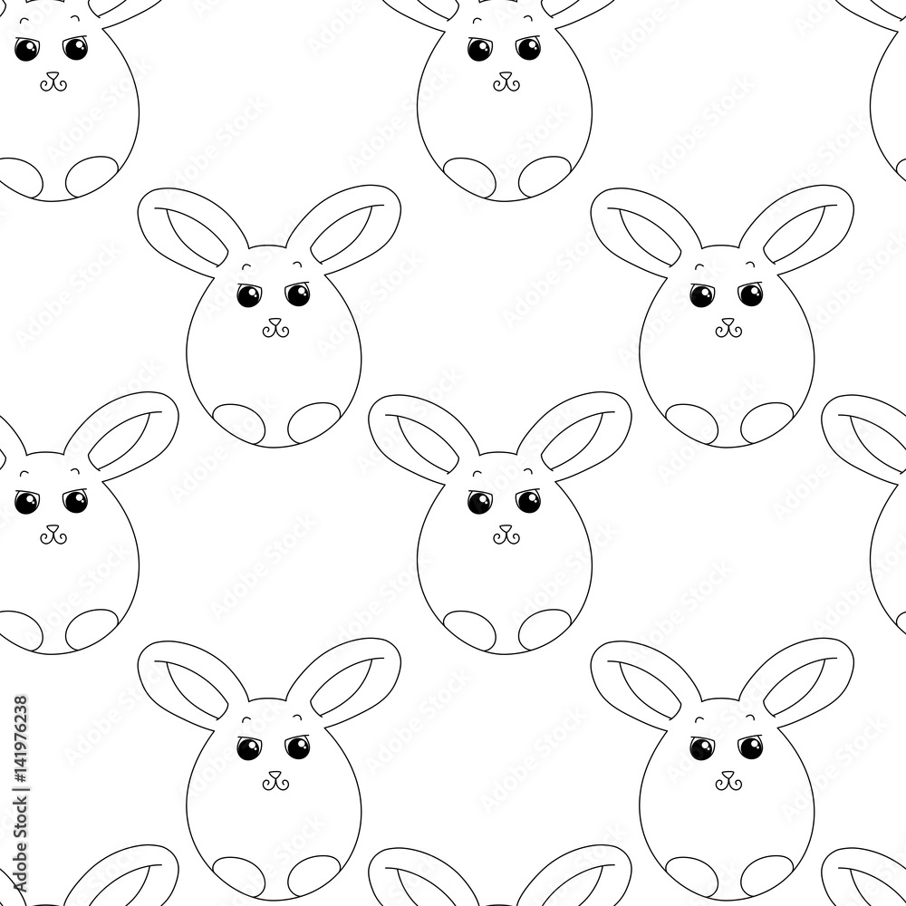 Seamless pattern with Easter bunny