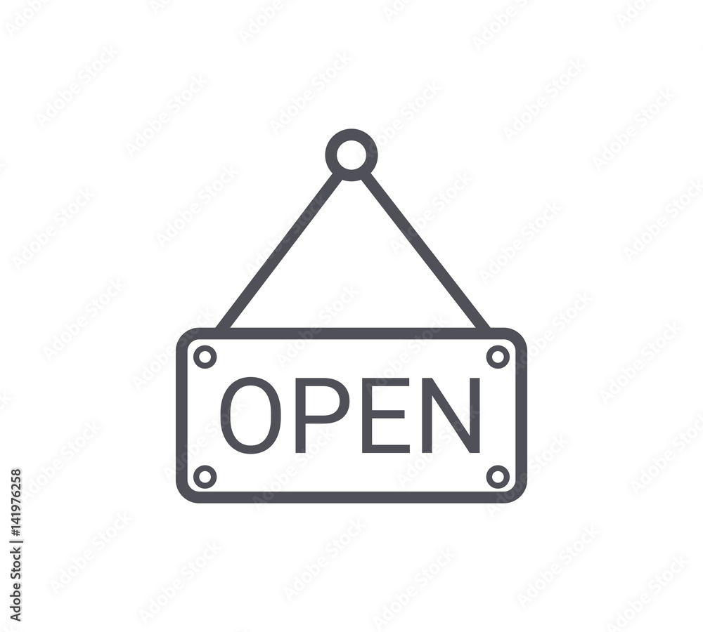 Open Sign Line Icon Open Sign Line Icon