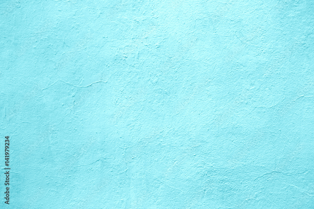 Naklejka premium concrete wall of light blue color, texture turquoise cement background