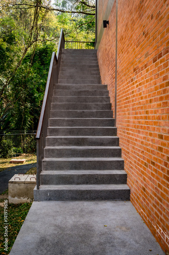Fototapeta Naklejka Na Ścianę i Meble -  Gray concrete staircase