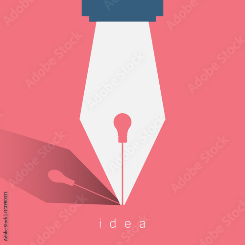 idea for investment concept, Bulb And Pen vector illustration for business design
