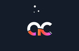 ac a c  pink purple white blue alphabet letter logo icon template