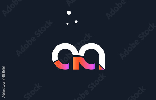 aa a  pink purple white blue alphabet letter logo icon template