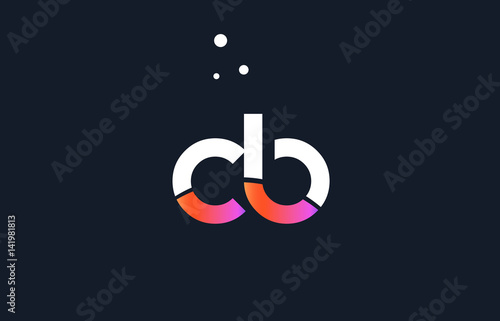 cb c b  pink purple white blue alphabet letter logo icon template