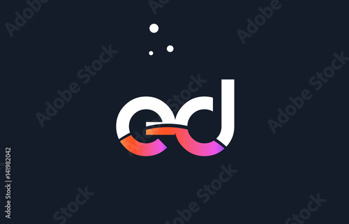 ed e d  pink purple white blue alphabet letter logo icon template