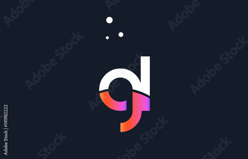 gl g l  pink purple white blue alphabet letter logo icon template