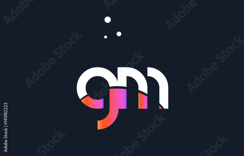 gm g m  pink purple white blue alphabet letter logo icon template