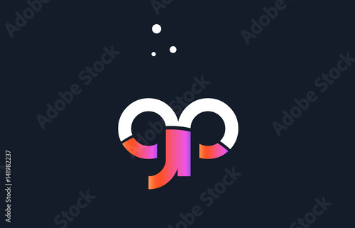 gp g p  pink purple white blue alphabet letter logo icon template
