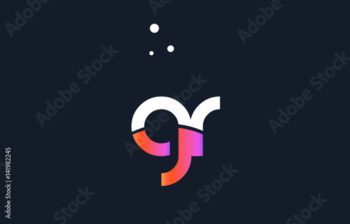 gr g r  pink purple white blue alphabet letter logo icon template