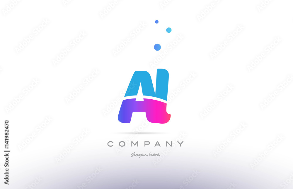 al a l pink blue white modern alphabet letter logo icon template al a l pink blue white modern alphabet letter logo icon template