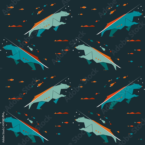 Modern animalistic textile pattern