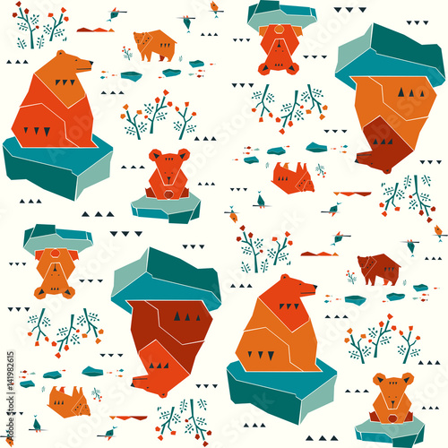 Modern animalistic textile pattern