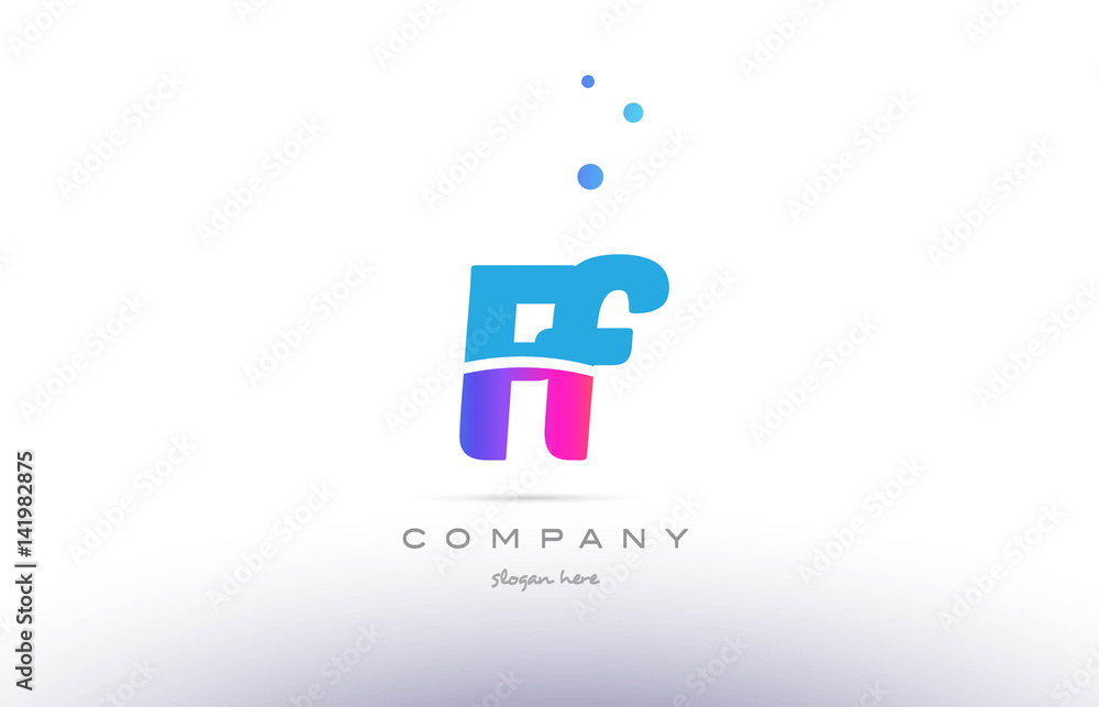 ff f f pink blue white modern alphabet letter logo icon template ff f f pink blue white modern alphabet letter logo icon template