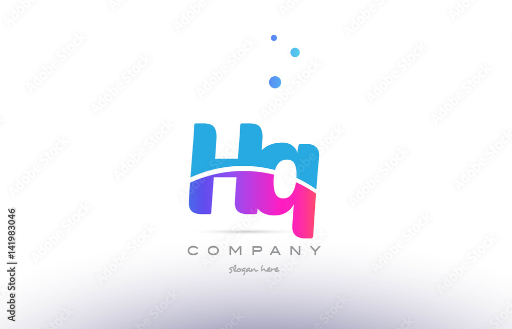 hq h q pink blue white modern alphabet letter logo icon template hq h q pink blue white modern alphabet letter logo icon template