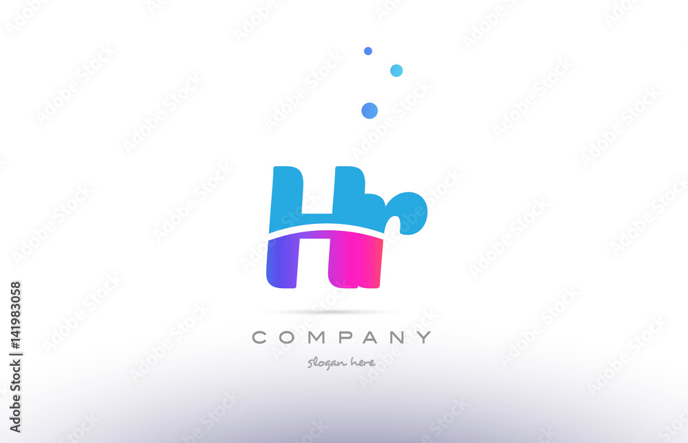 hr h r pink blue white modern alphabet letter logo icon template hr h r pink blue white modern alphabet letter logo icon template