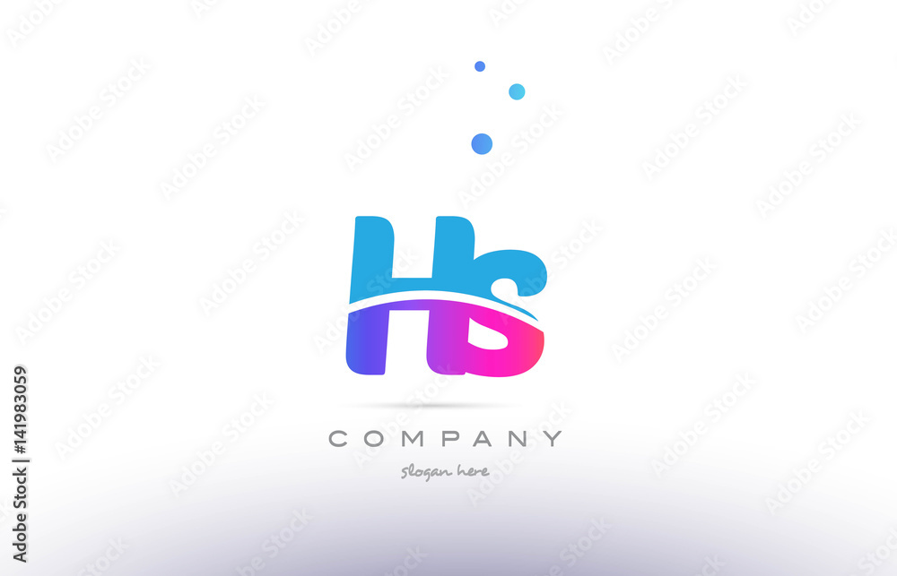 hs h s pink blue white modern alphabet letter logo icon template hs h s pink blue white modern alphabet letter logo icon template