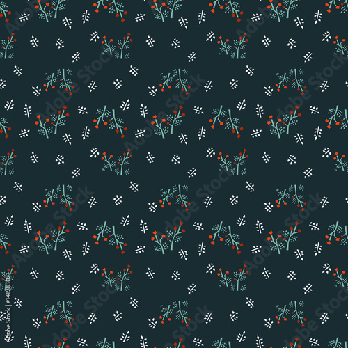 Modern floral textile pattern