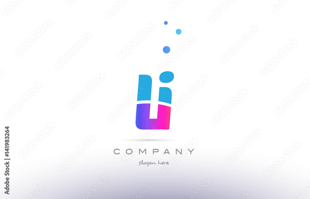 li l i pink blue white modern alphabet letter logo icon template li l i pink blue white modern alphabet letter logo icon template
