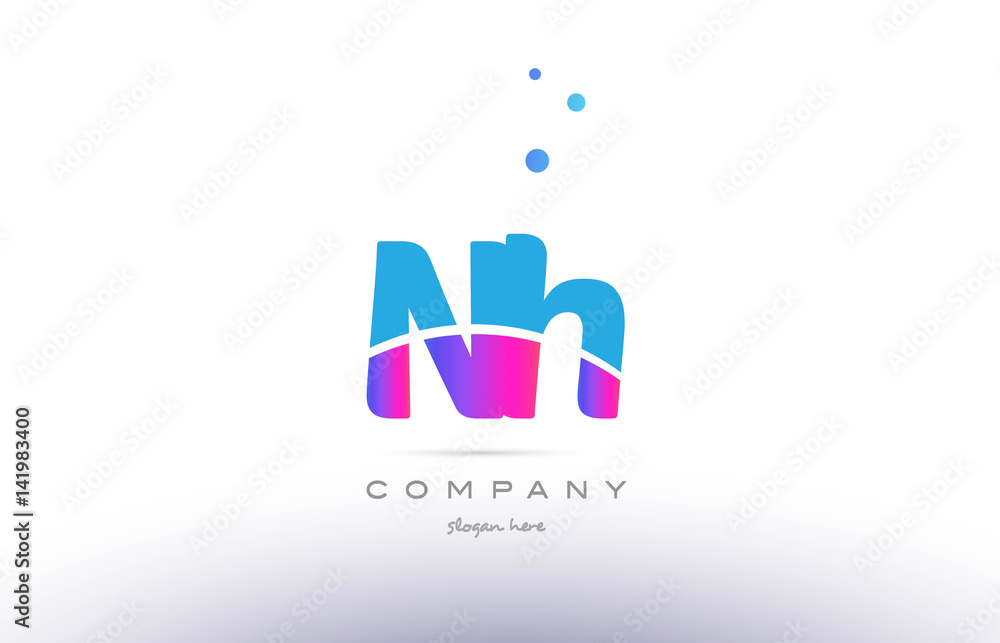 nh n h pink blue white modern alphabet letter logo icon template nh n h pink blue white modern alphabet letter logo icon template