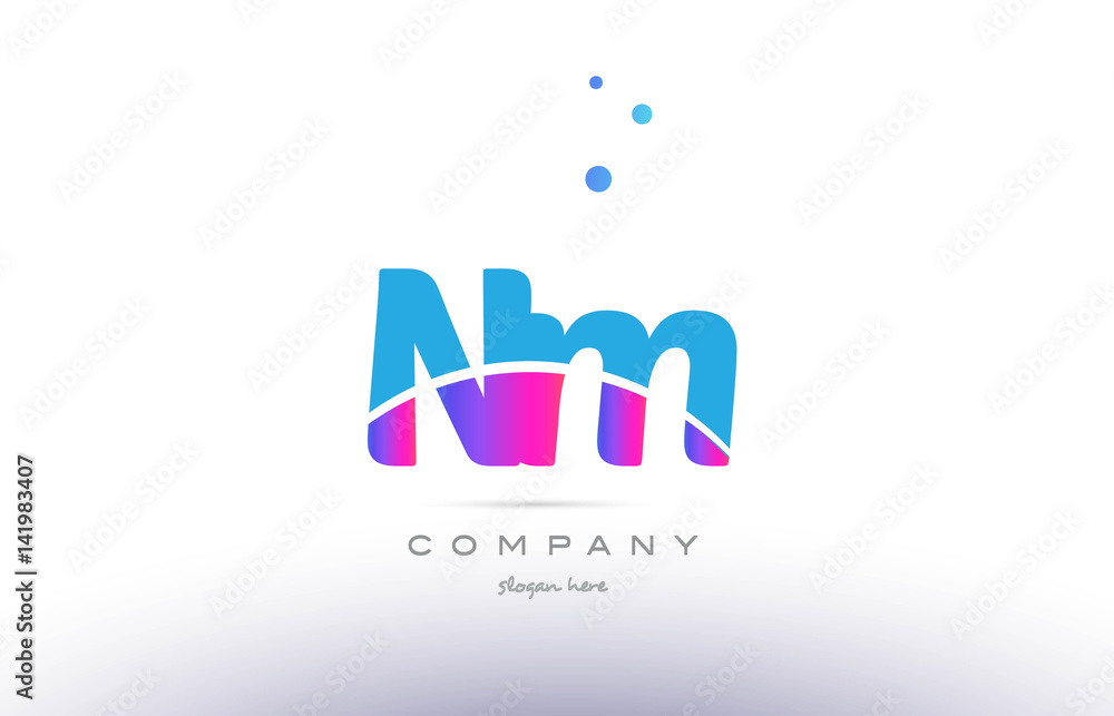 nm n m pink blue white modern alphabet letter logo icon template nm n m pink blue white modern alphabet letter logo icon template