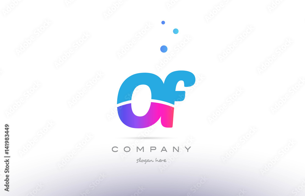 of o f pink blue white modern alphabet letter logo icon template of o f pink blue white modern alphabet letter logo icon template