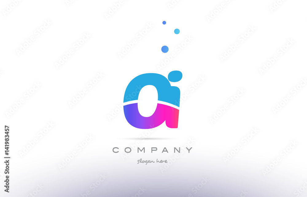 oi o i pink blue white modern alphabet letter logo icon template oi o i pink blue white modern alphabet letter logo icon template