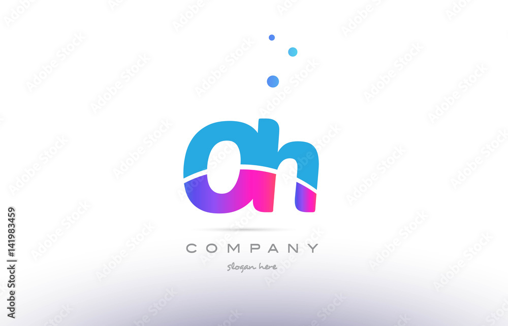 oh o h pink blue white modern alphabet letter logo icon template oh o h pink blue white modern alphabet letter logo icon template