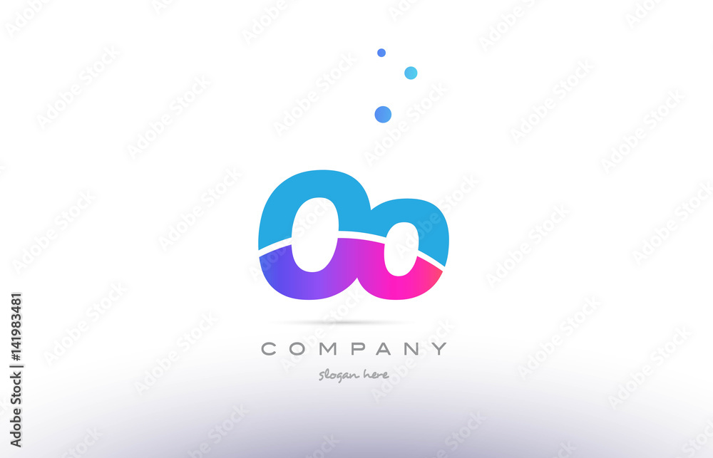 oo o pink blue white modern alphabet letter logo icon template oo o pink blue white modern alphabet letter logo icon template