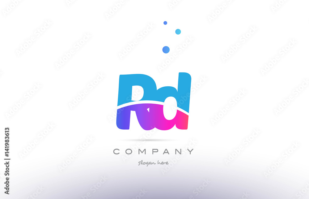 rd r d pink blue white modern alphabet letter logo icon template rd r d pink blue white modern alphabet letter logo icon template