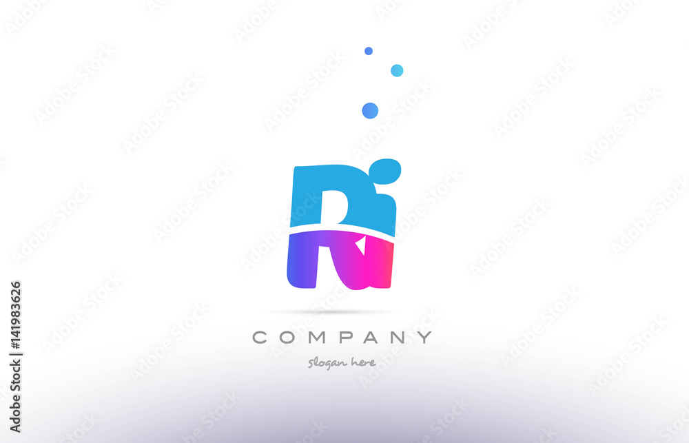 ri r i pink blue white modern alphabet letter logo icon template ri r i pink blue white modern alphabet letter logo icon template