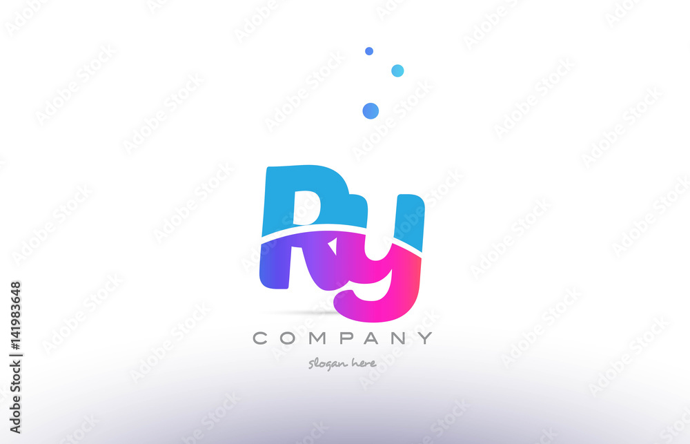 ry r y pink blue white modern alphabet letter logo icon template ry r y pink blue white modern alphabet letter logo icon template