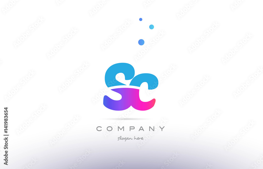 sc s c pink blue white modern alphabet letter logo icon template sc s c pink blue white modern alphabet letter logo icon template