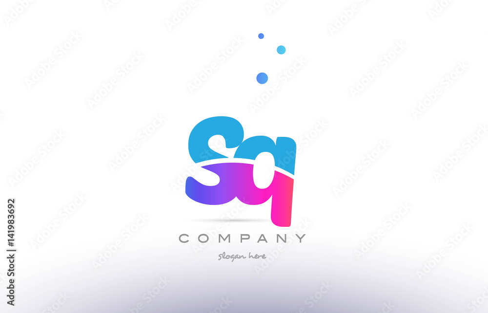 sq s q pink blue white modern alphabet letter logo icon template sq s q pink blue white modern alphabet letter logo icon template