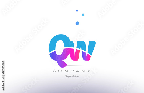 Wallpaper Mural qw q w  pink blue white modern alphabet letter logo icon template Torontodigital.ca