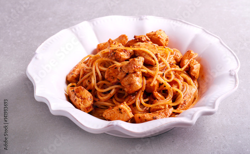 Spaghetti with chicken breast