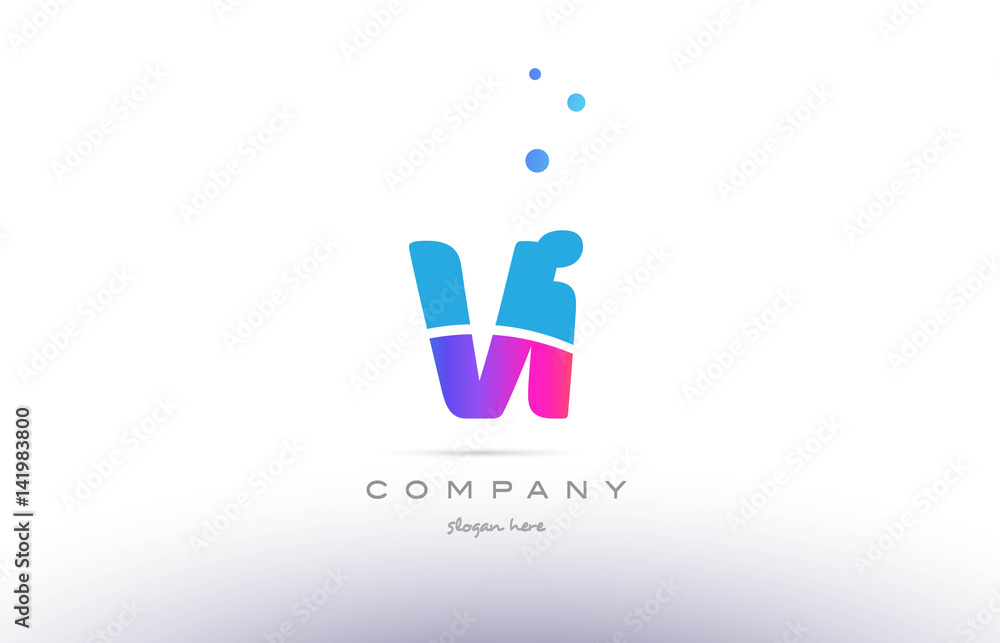 vi v i pink blue white modern alphabet letter logo icon template vi v i pink blue white modern alphabet letter logo icon template