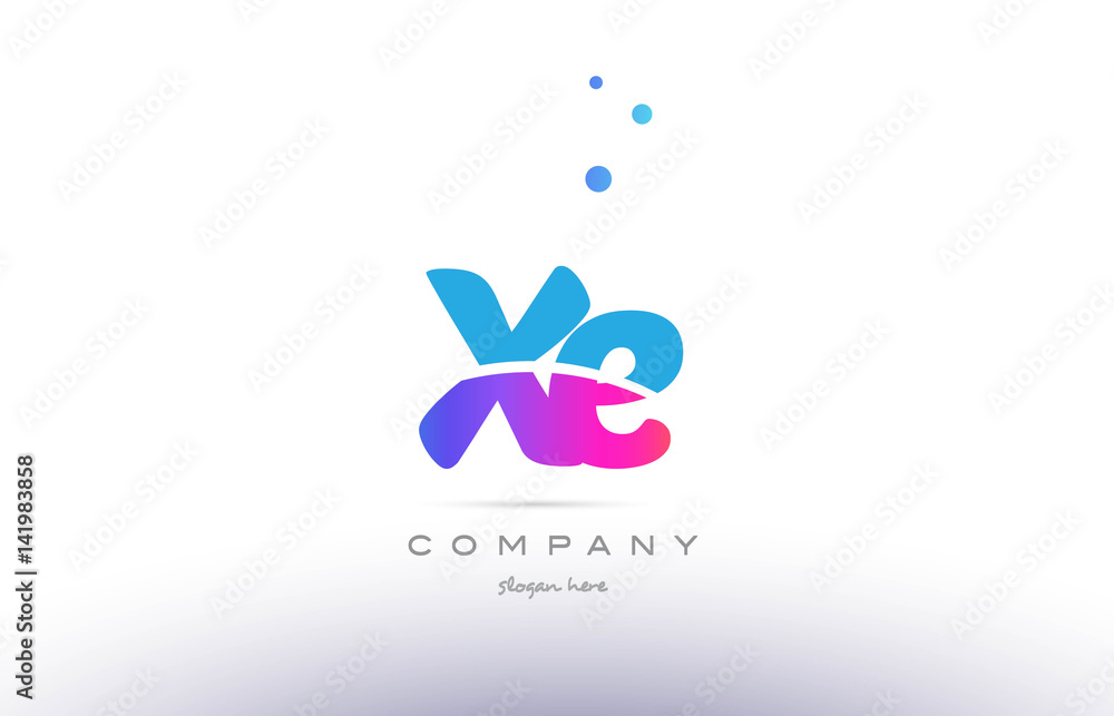 xe x e pink blue white modern alphabet letter logo icon template xe x e pink blue white modern alphabet letter logo icon template