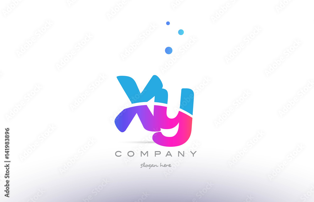 Xy X Y Pink Blue White Modern Alphabet Letter Logo Icon Template Stock Vector Adobe Stock