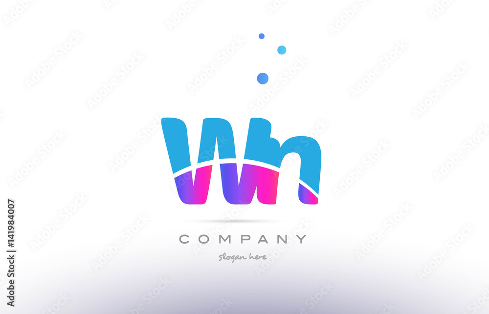 wn w n pink blue white modern alphabet letter logo icon template wn w n pink blue white modern alphabet letter logo icon template