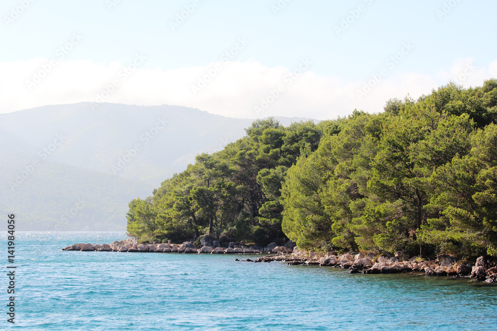 Obraz premium A promenade in Starigrad at Hvar island, Croatia